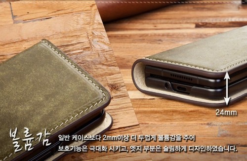 Andantannerie Korea Handmade Leather Flip Cover Case for Samsung Galaxy Z FOLD 4 - Picture 8 of 12
