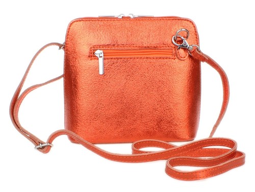 Small Genuine Real Leather Metallic Vera Pelle Cross Body Shoulder Bag Italian - Picture 98 of 115