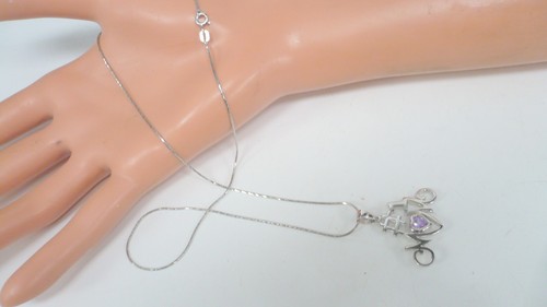 Estate Sterling Quartz Purple Heart Pendant #1 Mom BEAUTIFUL - Picture 11 of 11