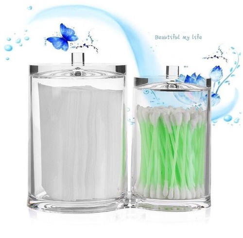 Acrylic Cotton Ball Swab Organizer Holder Container Cosmetic Organizer Makeup US - Bild 2 von 4