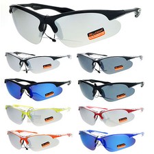 Xloop Mirrored Mens Baseball Half Rim Thin Plastic Rim Runners Sunglasses