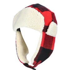 Ozark Trail Men's Trapper Hat Red Plaid NWT Winter Hat Snow Hat Warm Winter Hat!
