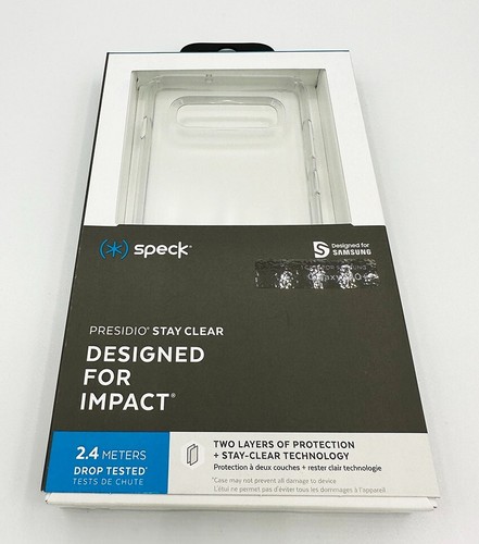 Speck Samsung Galaxy S10+ Presidio Stay Clear ShockProof Slim Case Cover - Picture 3 of 5