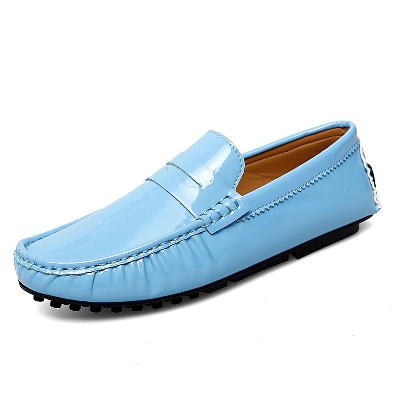 Genuine Cow Leather Loafers Men's Driving Slip on Flats Shoes Big