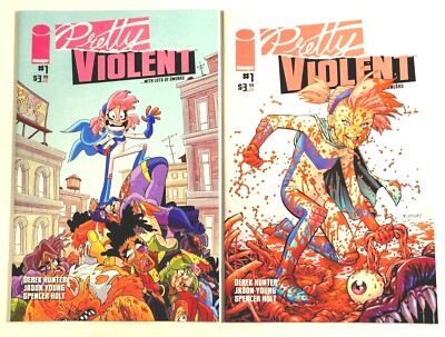 Pretty Violent #1A & #1B Comic Lot (Image August 2019) Derek Hunter Jason Young