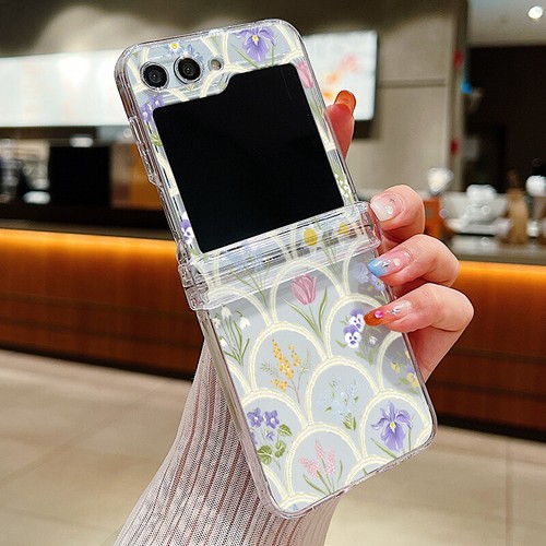 For Samsung Galaxy Z Flip6 Flip5 Flip4 Flip3 Flower Shockproof Case Hinge Cover - Picture 22 of 22