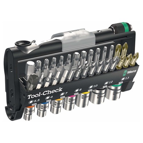 WERA TOOL CHECK 1 METRIC 1/4" SOCKET/BIT DRIVER 38 PIECE SET #05073220001 NEW - Picture 2 of 5