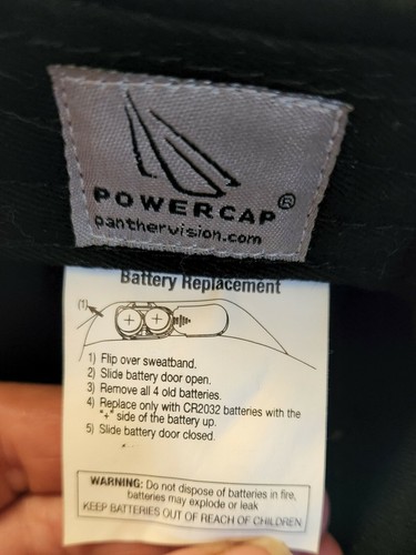 Panther Vision Powercap LED Hat Headlamp Dual Lamp Black Strapback Cap Blk Logo - Picture 5 of 10