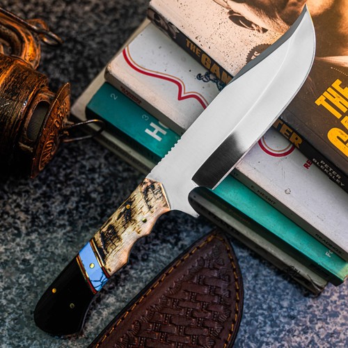 10.0" WILD BLADES ANTLER HANDMADE HUNTING KNIFE COMBAT FIXED BLADE MILITARY - Picture 7 of 12