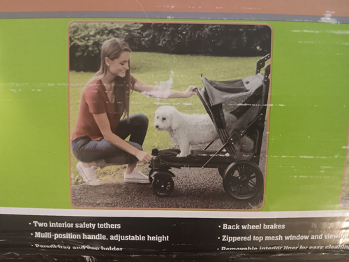 Pet Gear NO-Zip Excursion 4-Wheel Stroller Dual Entry Push Button - Picture 6 of 7