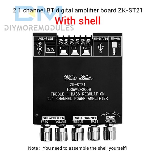 ZK-ST21 Bluetooth Digital Amplifier Board 2.1 Channel 100W+100W+200W Audio Amp - Picture 23 of 24