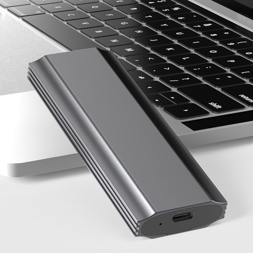 M.2 SSD-Gehäuse, USB 3.1 Gen2, 10 Gbit/s, mobiles Festplattengehäuse (grau, NVME - Afbeelding 2 van 10