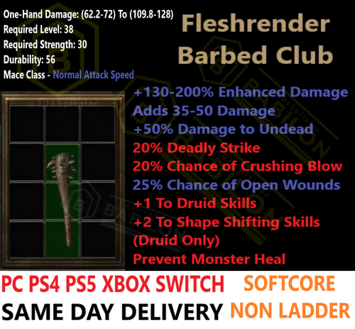 ✅PC PS4 PS5 XBOX SWITCH✅NON-LADDER All Uniq Weapon DIABLO 2 RESURRECTED D2R ITEM - Picture 39 of 90