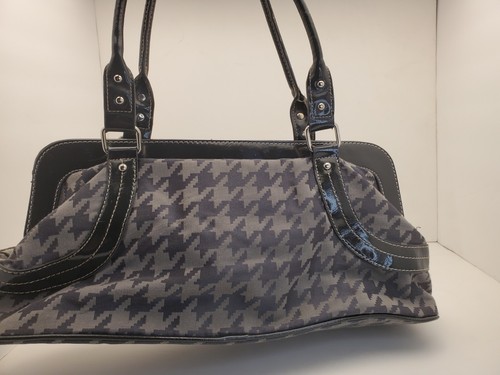 Franco Sarto Canvas Handbag Purse, Black & Gray Magnetic Closure - Picture 5 of 10