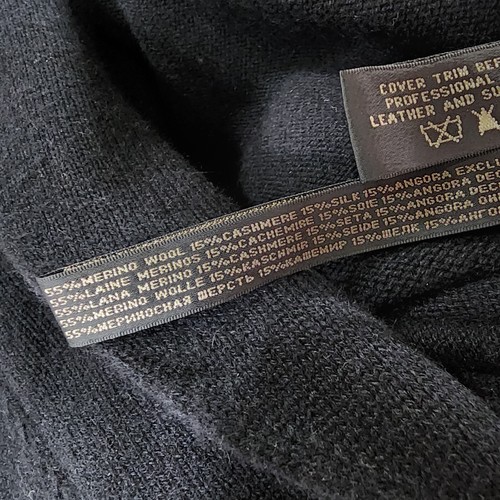 Ralph Lauren Black Label Womens Sweater Dress Black Wool Cashmere Silk Leather - Picture 12 of 14
