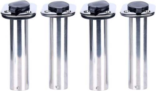4PCS Boat Marine Stainless Steel Fishing Rod Holder Rubber with Cap 15 Degree - Picture 2 of 9