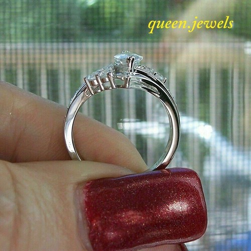 Lab-Created 3CT Marquise Cut Diamond 14K White Gold Over Engagement Wedding Ring - Bild 3 von 8