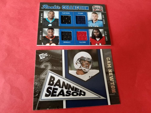 CAM NEWTON 2011 ROOKIE JERSEY CARD & RC AJ GREEN VON MILLER JAKE LOCKER Patriots - Picture 1 of 6