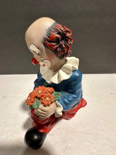 Original Gilde Clown kniend mit Blumenstrauß handbemalt. 4,5" - Bild 10 von 12
