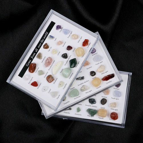 24X Rock Quartz Mineral Collection Display Case Science Teaching Geography Stone - Picture 15 of 17