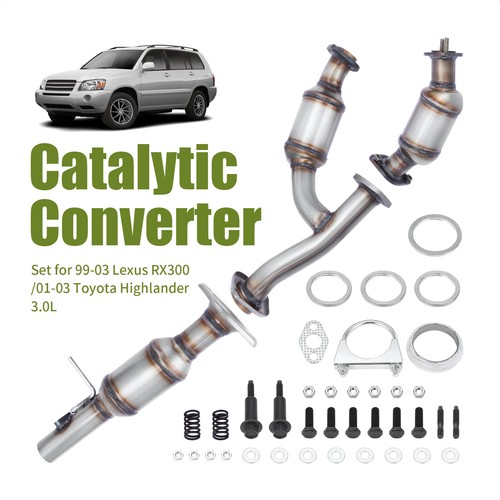Full Catalytic Converter Set For Toyota Highlander 01-03/Lexus RX300 99-03 3.0L - Picture 3 of 12