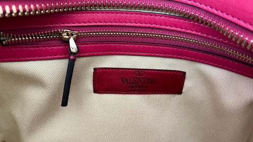 VALENTINO GARAVANIVitello Small Rockstud Double Handle Tote Deep Cyclamin - Picture 10 of 12