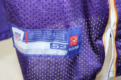 Reebok NFL Minnesota Vikings Jersey Authentic XL extra large Size 52 Purple Sewn - Picture 5 of 6