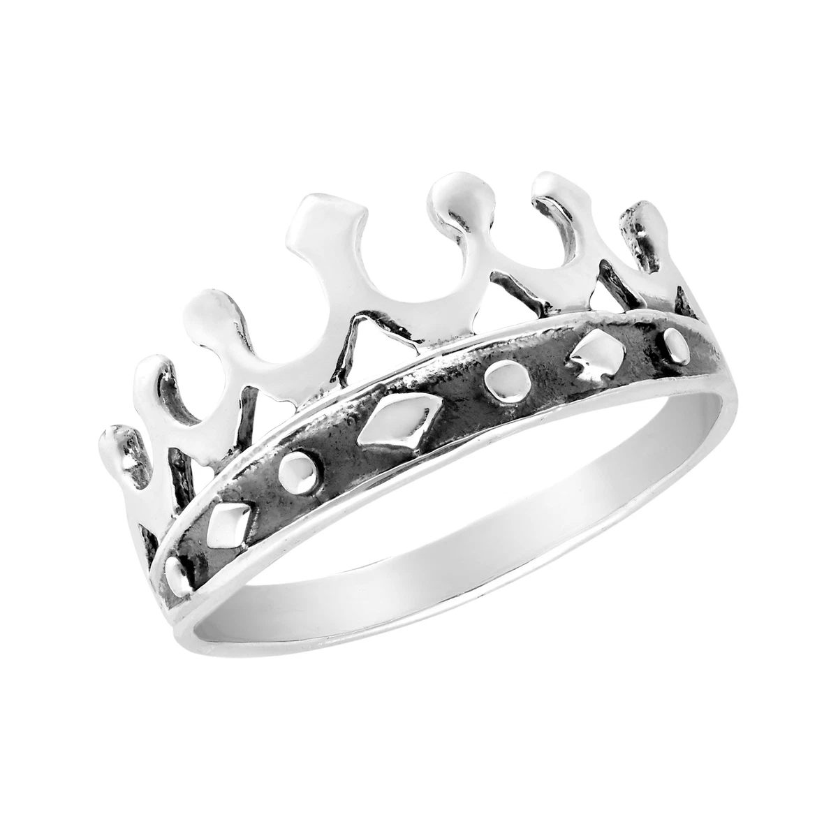 Stunning Trendy Royal Crown Sterling Silver Ring 6