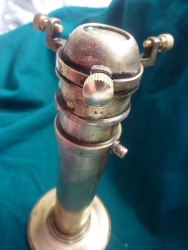 Antique Brass Spring Loaded Maritine Nautical Candlestick Glass Funnel - Picture 6 of 9