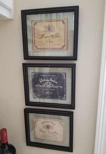Set~3~Framed~Wine Labels~Champagne Beaulieu~Chablis Premier Cru~Sauvignon Blanc - Picture 12 of 12