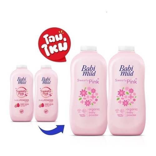 2 x poudre de bébé biologique Babi doux rose doux poudre naturelle peau de bébé 350 g - Photo 2/6