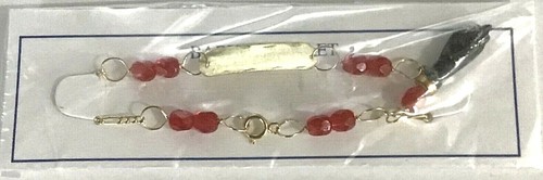 REDUCED! New Azabache Birthstone Rectangle Baby Bracelets - Picture 7 of 12
