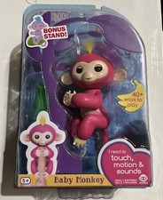 Fingerlings Baby Monkey Bella W/ Bonus Stand Pink with Yellow Hair