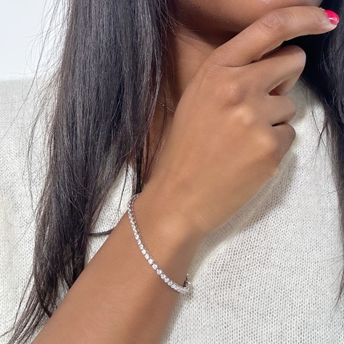 Brazalete de tenis Finecraft para mujer de 1/4 ct 7" con circonitas en plata de ley 925 - Imagen 2 de 9