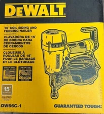 DEWALT COIL SIDING AND FENCING NAILER 15 DEG 2-1/2 IN DW66C-1 OPEN BOX=1