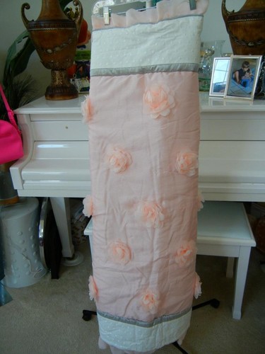 THE PEANUTSHELL ARIANNA PINK GRAY ELEGANT 4 PIECE NURSERY BABY CRIB BEDDING SET - Picture 9 of 14