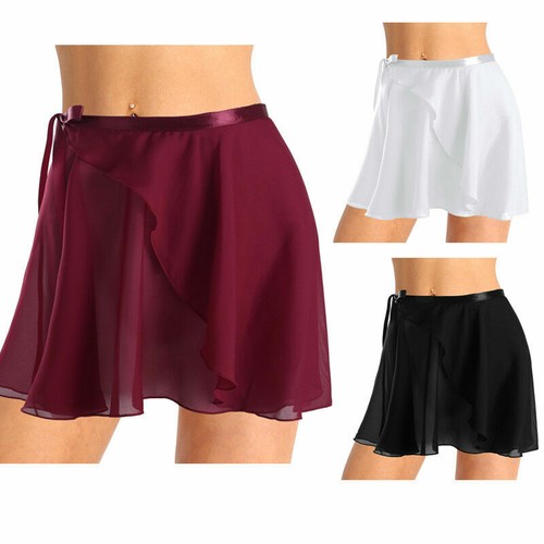 Women's Chiffon Ballet Dance Wrap Skirt Skating Over Scarf Dress Costumes - Imagen 7 de 17