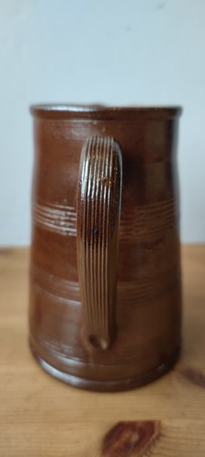 Jarra de gres estilo francés vintage en marrón - 17 cm x 11 cm - jarrón - Imagen 6 de 16