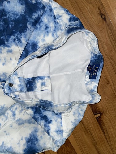 Polo Ralph Lauren BIG Pony Swim Trunks Board Shorts Boys XL 18 - 20 Blue Tie Dye - Picture 2 of 3
