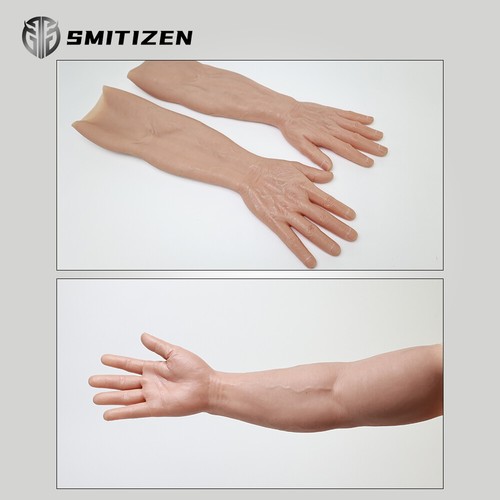 Guantes de mano musculares masculinos falsos de silicona disfraces brazos musculares brazos falsos - Imagen 9 de 13