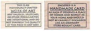 Judikins-Handmade-Card-Work-of-Art-Rubber-Stamp-Funny-Words-for-Back-of-Cards