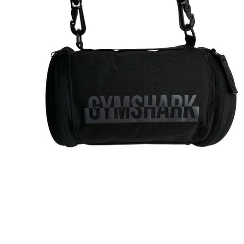 Gymshark Mini Barrel Bag Black Crossbody Strap Zipper Pockets - Picture 5 of 9