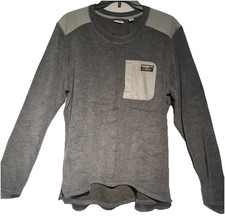 LL Bean Tumble Fleece Sherpa Crew Pullover Top Women's XL Cozy Sweatshirt Gray
