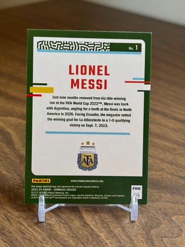 Lionel Messi 2023 2023-24 Panini Donruss FIFA #1 Silver - Picture 2 of 2