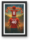 Doncaster Father and Son Personalised Art, Custom Poster Gift For Son and Dad