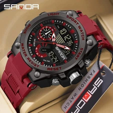 Sanda Men's Digital Fashion Waterproof Sports Multifunctional Electronic Watch