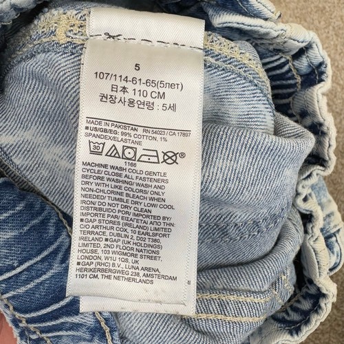 Gap Denim Mom Jean Short Acid Wash Girls Size 5 Paperbag Waist 90s Retro Y2K - Picture 5 of 5