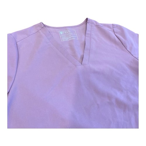 Figs Technical Collection Womens Sz L Kangaroo Pocket Scrub Top Pink - Picture 2 of 6