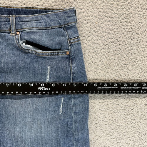 Gonna denim dritta senza marchio effetto invecchiato lavaggio medio bambina XL più lunghezza ginocchio - Foto 3 di 9