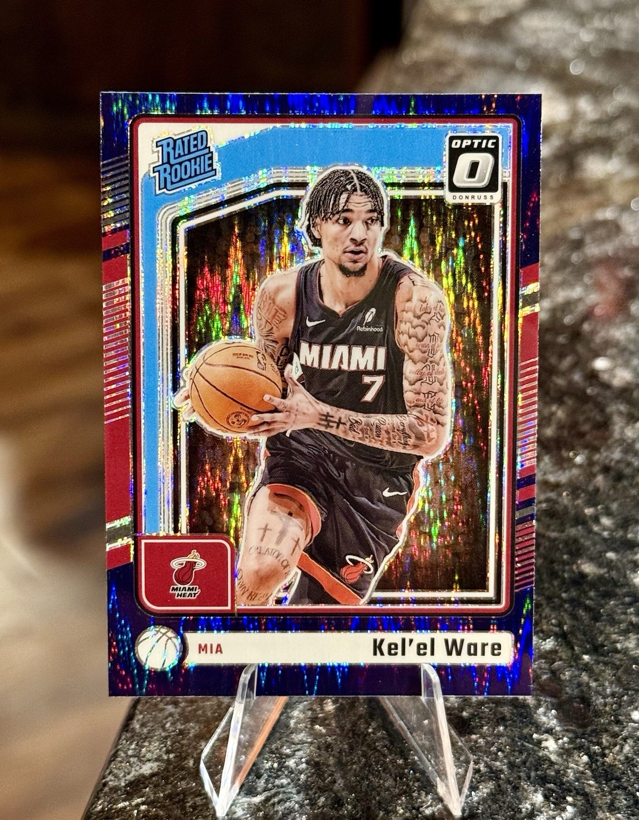 2024-25 Donruss Optic KEL’EL WARE RC #280 PURPLE SHOCK Miami Heat Rookie